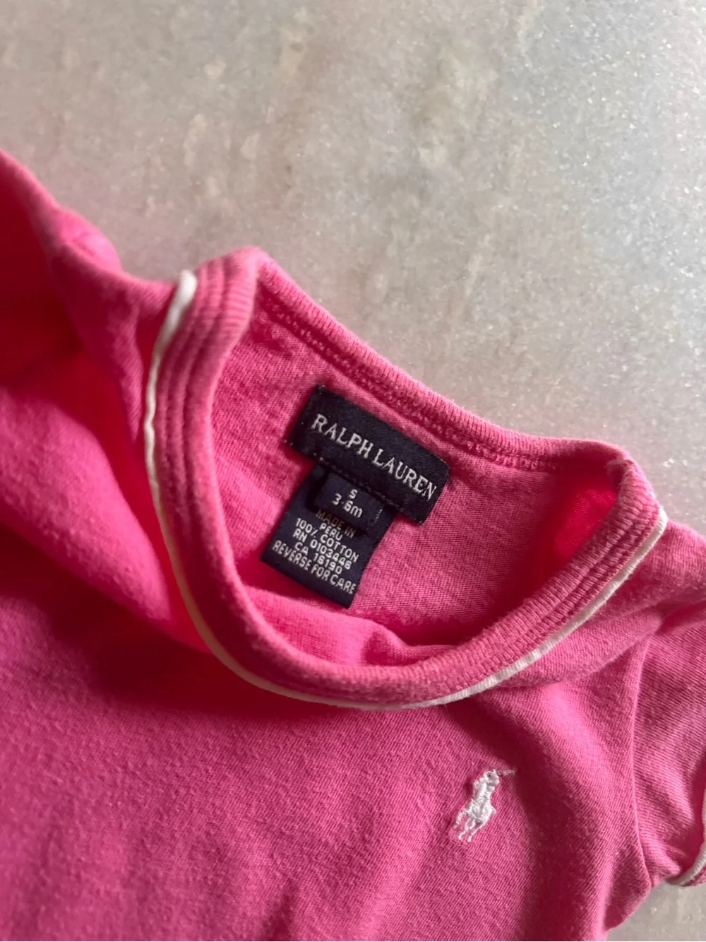 Vintage Ralph Lauren Pink Baby Onesie - Polo Logo